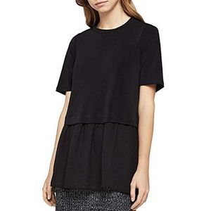 BCBGeneration Boxy Two-Fer Black Top Small